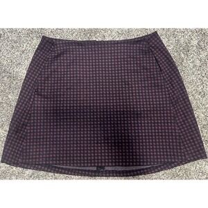 Altar'd State Women's Skirt Size Large Maroon And Black Plaid‎ Zip Up